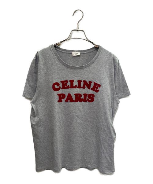 CELINE（セリーヌ）CELINE (セリーヌ) ロゴプリント Tシャツ ライトグレー サイズ:Lの古着・服飾アイテム