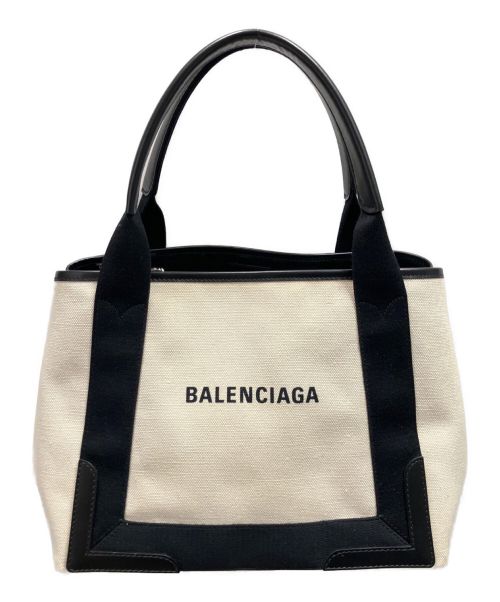 BALENCIAGA（バレンシアガ）BALENCIAGA (バレンシアガ) ネイビーカバス /トートバッグ ホワイト サイズ:Sの古着・服飾アイテム