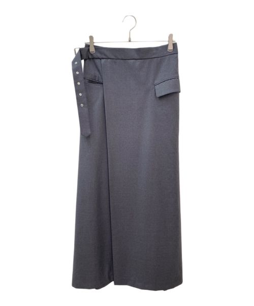 COATE（コート）COATE (コート) ウールベルトラップスカート グレー サイズ:38の古着・服飾アイテム