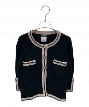 P37 ライオン×ココマークボタン カシミヤカーディガン