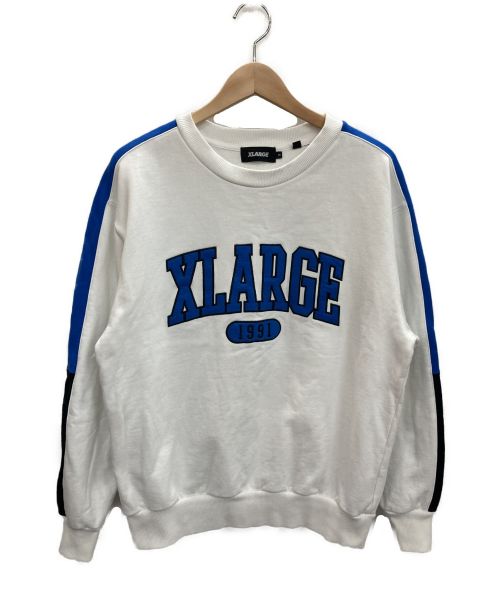X-LARGE（エクストララージ）X-LARGE (エクストララージ) スウェット ホワイト×ブルー サイズ:S 春秋物の古着・服飾アイテム
