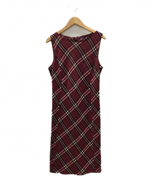 中古 古着通販 Burberry Blue Label バーバリーブルーレーベル ノースリーブワンピース レッド サイズ 38 ブランド 古着通販 トレファク公式 Trefac Fashion