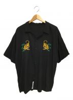 LEGENDA（レジェンダ）の古着「刺繍オープンカラーシャツ」｜ブラック