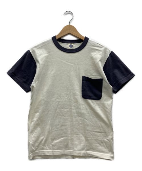 TOYS MCCOY（トイズマッコイ）TOYS MCCOY (トイズマッコイ) ポケットTシャツ ホワイト×ネイビー サイズ:Sの古着・服飾アイテム