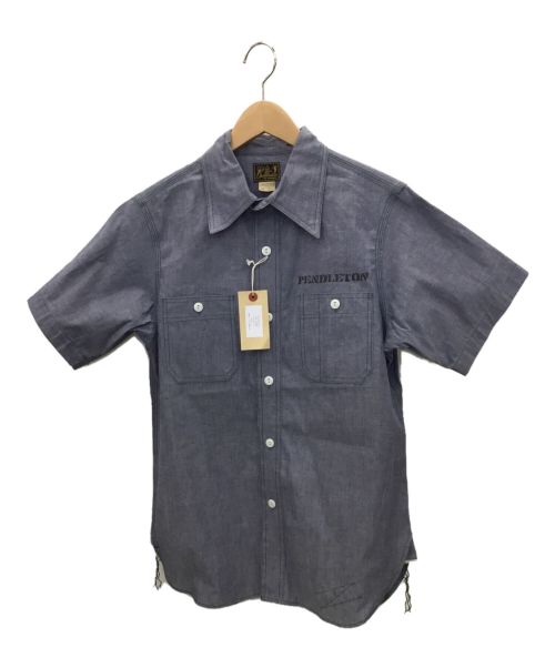 CUSHMAN（クッシュマン）CUSHMAN (クッシュマン) シャンブレーワークシャツ インディゴ サイズ:S 未使用品の古着・服飾アイテム