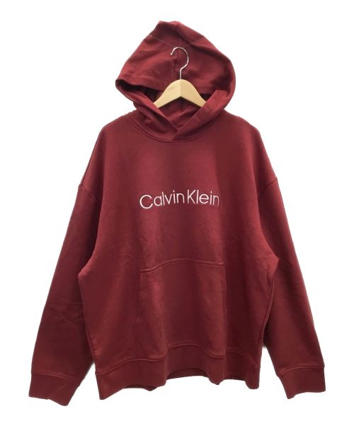 Calvin Klein（カルバンクライン）Calvin Klein (カルバンクライン) スタンダードロゴパーカー レッド サイズ:Lの古着・服飾アイテム