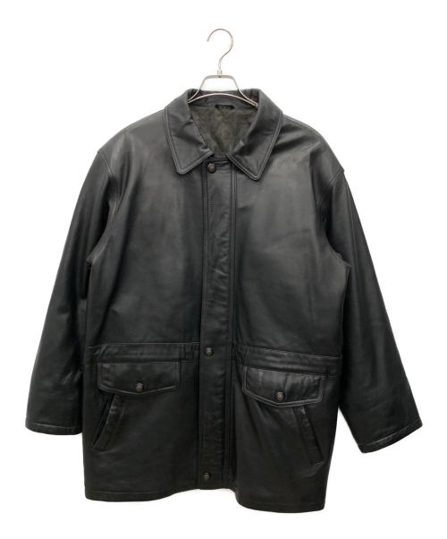 -（-）- (-) レザージャケット ブラック サイズ:Lの古着・服飾アイテム