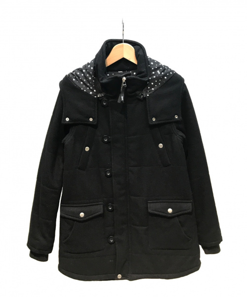 X-GIRL（エックスガール）X-girl (エックスガール) THINSULATE PUFF COAT ブラック サイズ:1 秋冬物の古着・服飾アイテム