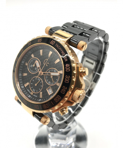 gc（ジーシー）gc (ジーシー) ダイバーシック腕時計 ブラック×ゴールド サイズ:実寸サイズをご確認ください。 クォーツ　ファッション　ビジネスの古着・服飾アイテム