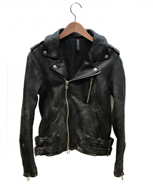 【中古・古着通販】glamb (グラム) ライダースジャケット ブラック サイズ:実寸サイズをご確認ください。 秋冬物｜ブランド・古着通販