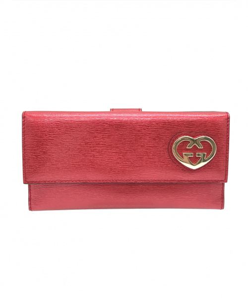 GUCCI（グッチ）GUCCI (グッチ) LOVELY ピンク サイズ:実寸サイズをご確認下さい。 3つ折り長財布の古着・服飾アイテム