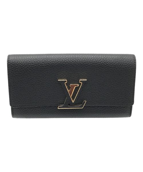 LOUIS VUITTON（ルイ ヴィトン）LOUIS VUITTON (ルイ ヴィトン) ポルトフォイユ・カプシーヌ　2つ折り財布 ブラック サイズ:実寸サイズにてご確認ください。の古着・服飾アイテム