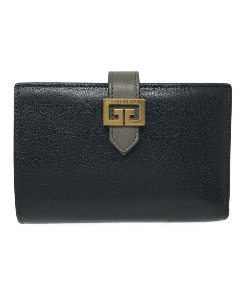 GIVENCHY（ジバンシィ）GIVENCHY (ジバンシィ) 2つ折り財布 ツートンレザー ブラック×グレー サイズ:実寸サイズにてご確認ください。の古着・服飾アイテム