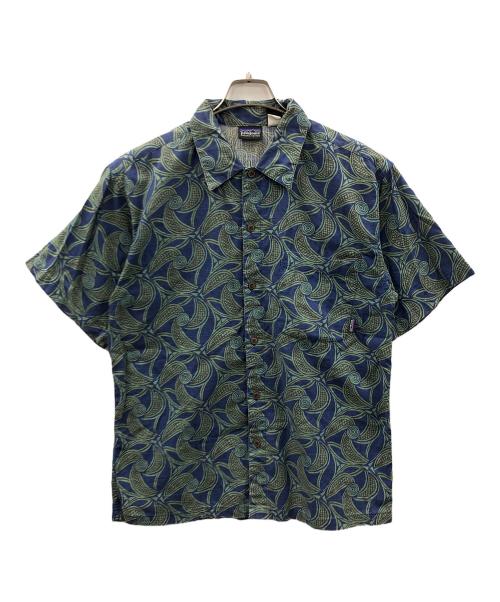 Patagonia (パタゴニア) 半袖シャツ グリーン×ブルー サイズ:S