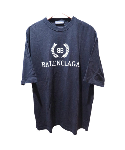 BALENCIAGA（バレンシアガ）BALENCIAGA (バレンシアガ) BBロゴ プリントTシャツ ブラック サイズ:M 19SSの古着・服飾アイテム