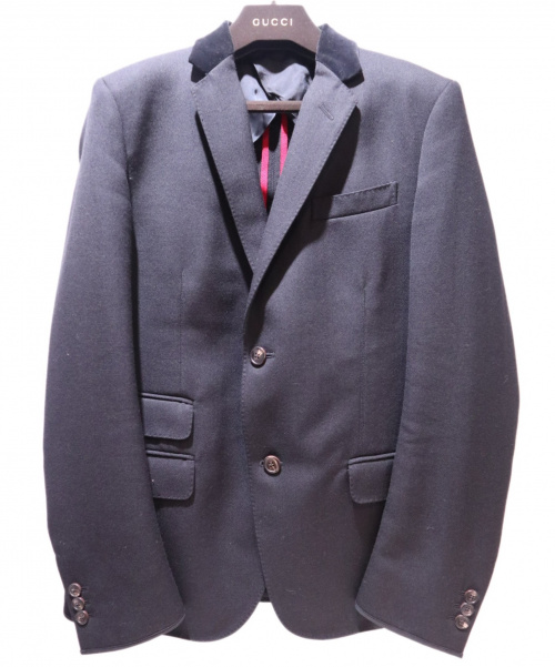 GUCCI（グッチ）GUCCI (グッチ) シェリーボタンテーラードジャケット ブラック サイズ:7-48Rの古着・服飾アイテム