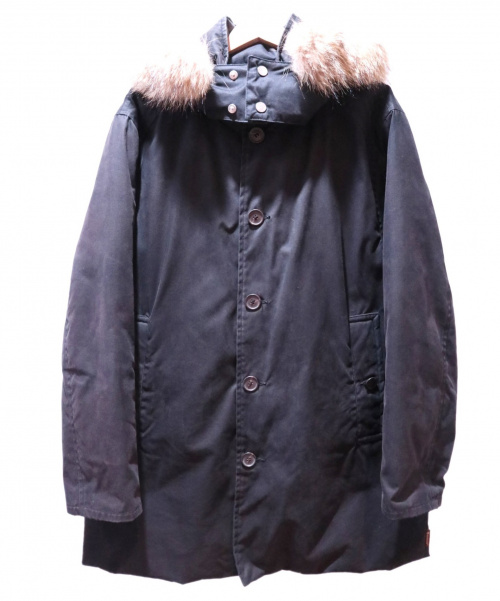 MONCLER（モンクレール）MONCLER (モンクレール) フーデットファーダウンコート ブラック サイズ:1の古着・服飾アイテム