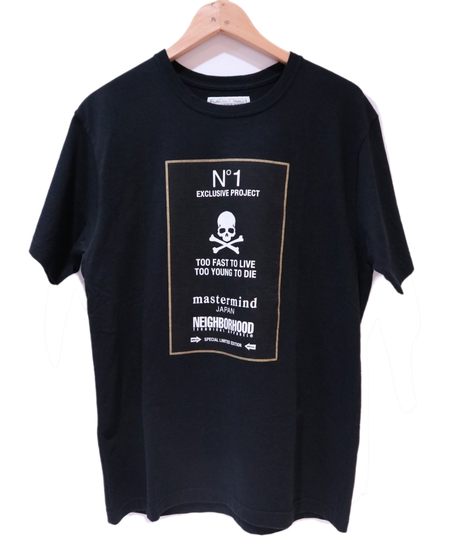 NEIGHBORHOOD×Mastermind JAPAN (ネイバーフッド×マスターマインドジャパン) Tシャツ ブラック サイズ:L