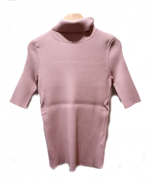 VALENTINO（ヴァレンティノ）VALENTINO (ヴァレンティノ) リブタートルネックニット ピンク サイズ:Mの古着・服飾アイテム