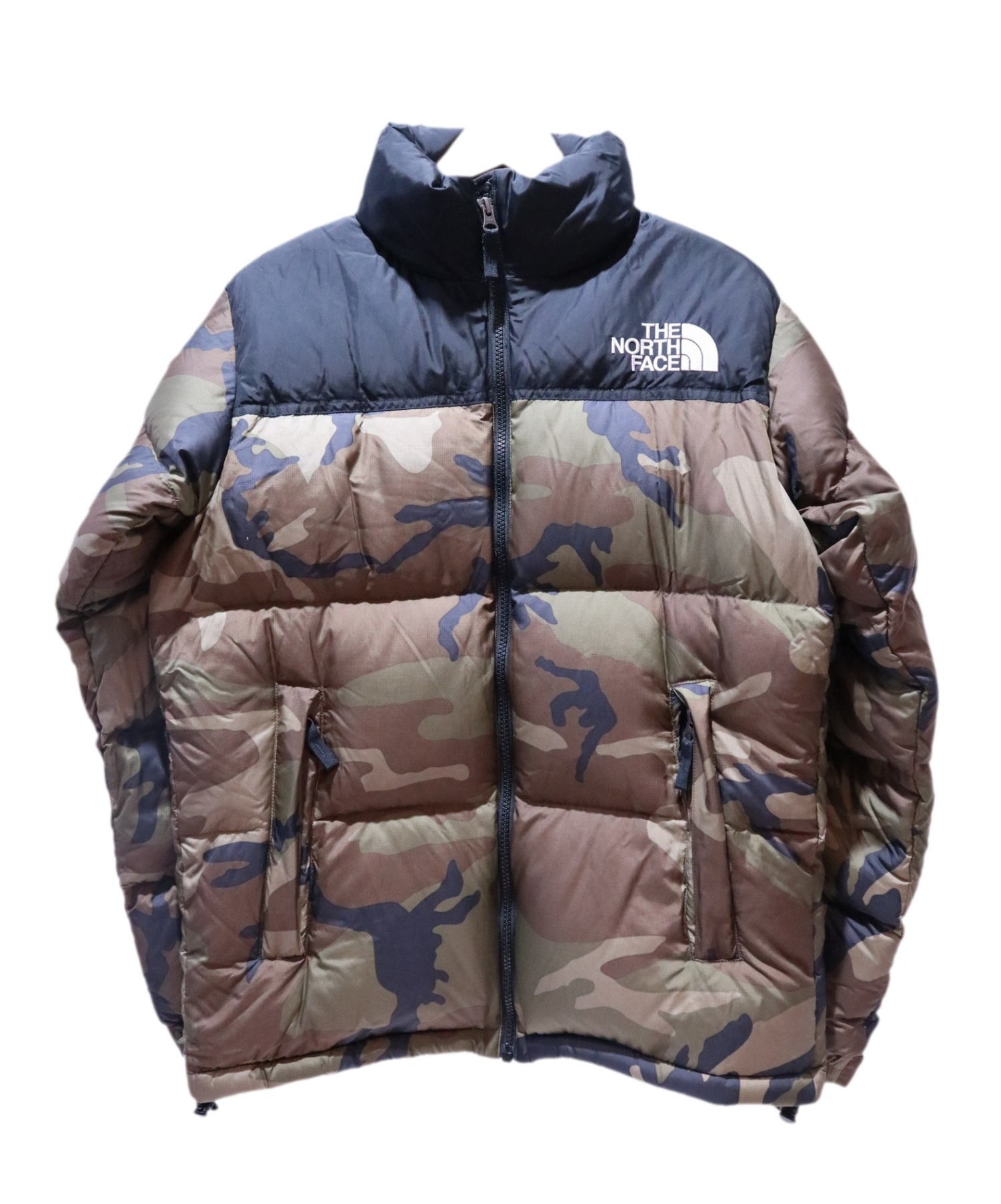【中古・古着通販】THE NORTH FACE (ザノースフェイス) Novelty Nuptse Jacket グリーン×ブラック サイズ