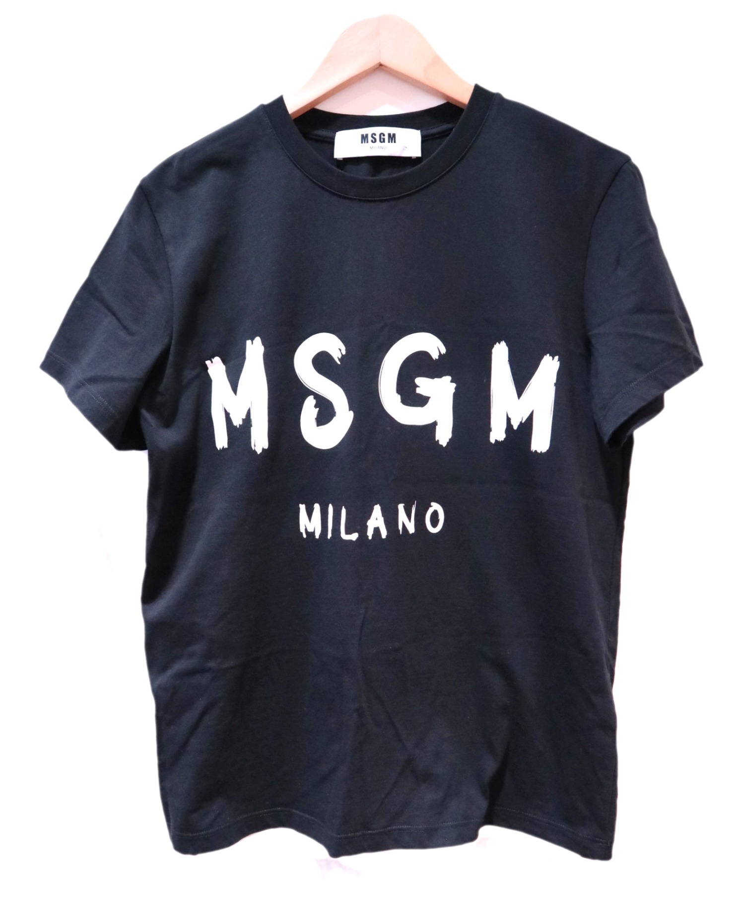 MSGM (エムエスジーエム) 半袖Tシャツ ブラック×ホワイト サイズ:S