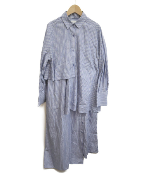 中古 古着通販 Enfold エンフォルド レイヤードワンピース ブルー サイズ 38 ストライプ ブランド 古着通販 トレファク公式 Trefac Fashion