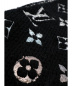 中古・古着 LOUIS VUITTON (ルイヴィトン)  エシャルプ・ジャイアントモノグラム ブラック×シルバー シルク混：24800円