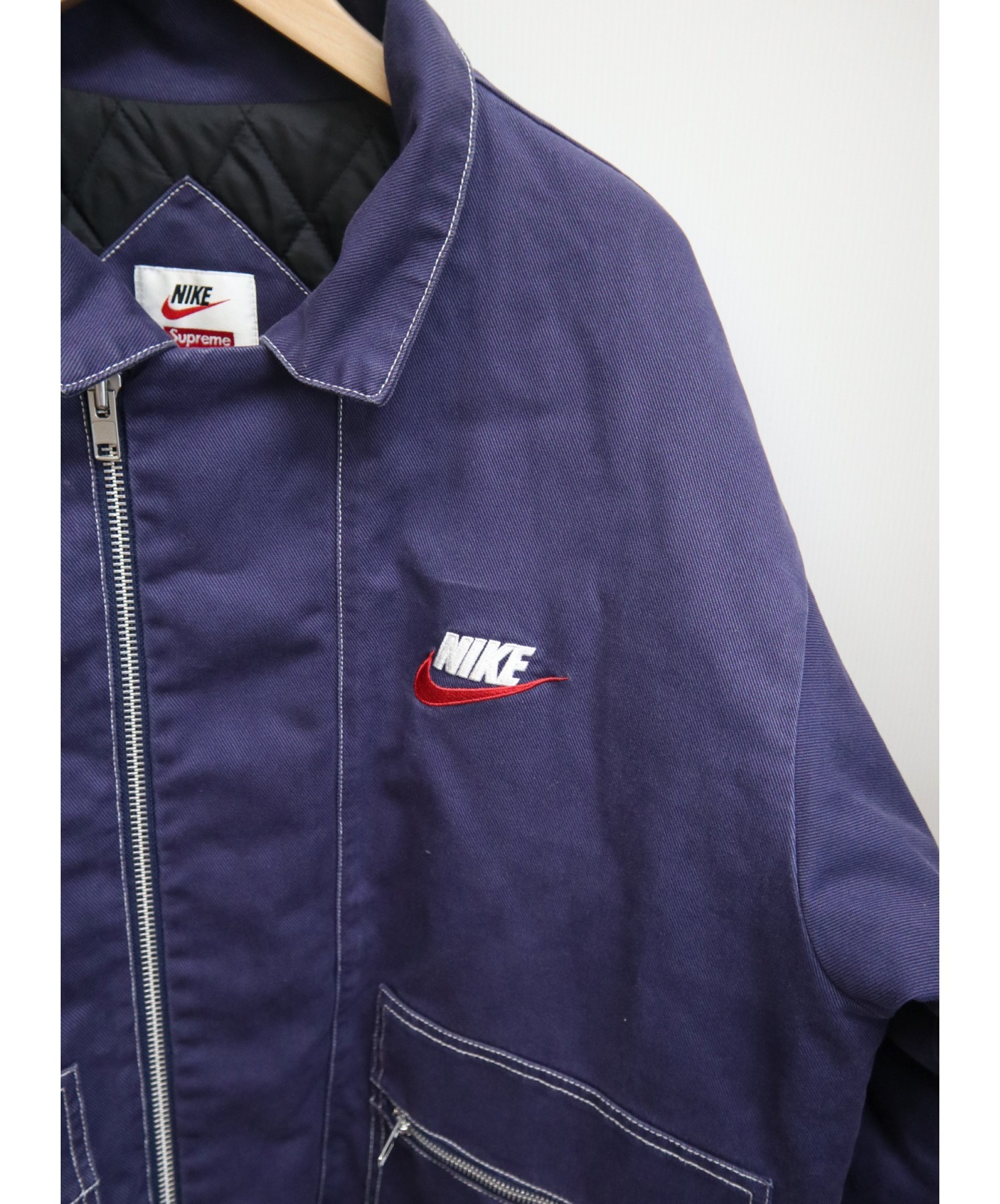 Supreme (シュプリーム) Double Zip Quilted Work Jacket ネイビー サイズ:XL 18AW ×NIKE  AR5566-410