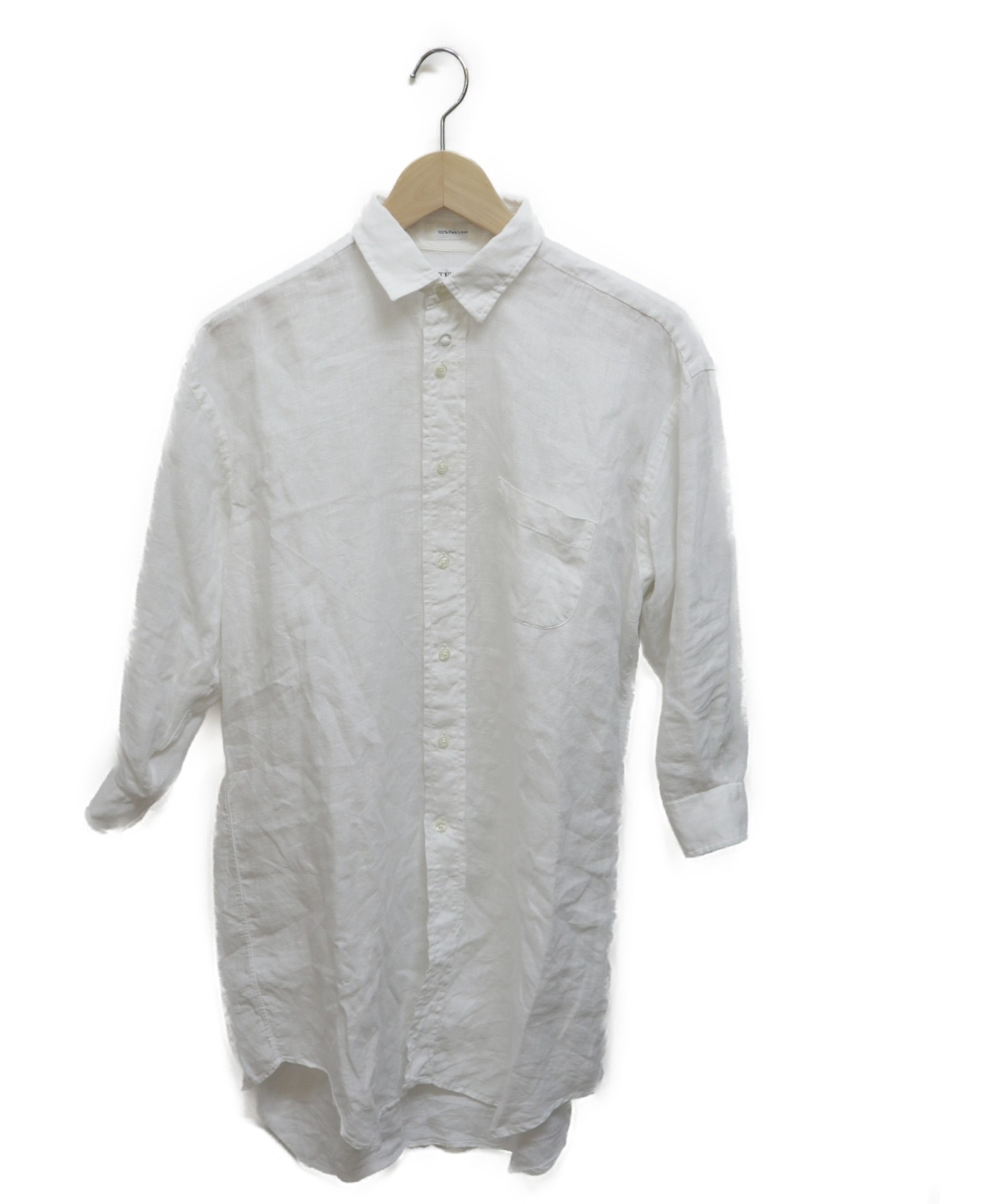 中古 古着通販 Individualized Shirts インディビジュアライズドシャツ リネンロングシャツ ホワイト サイズ Size 14 ブランド 古着通販 トレファク公式 Trefac Fashion