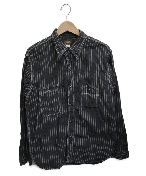 【中古・古着通販】THE REAL McCOYS (リアルマッコイズ) ウォバッシュワークシャツ ブラック サイズ:16 ガチャポケ チンスト