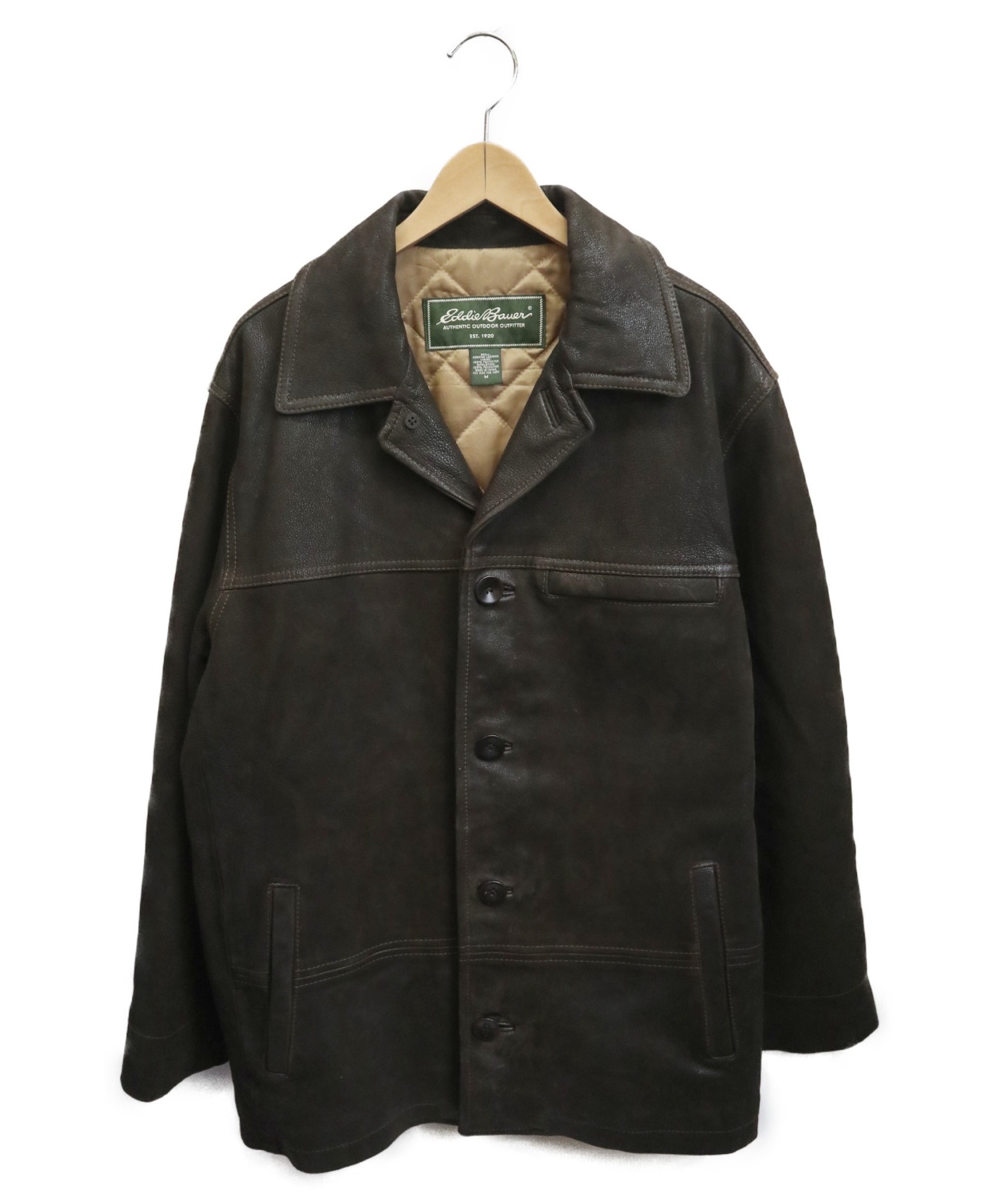 石見銀山 Eddie Bauer エディーバウアー 本革 レザー カーコート