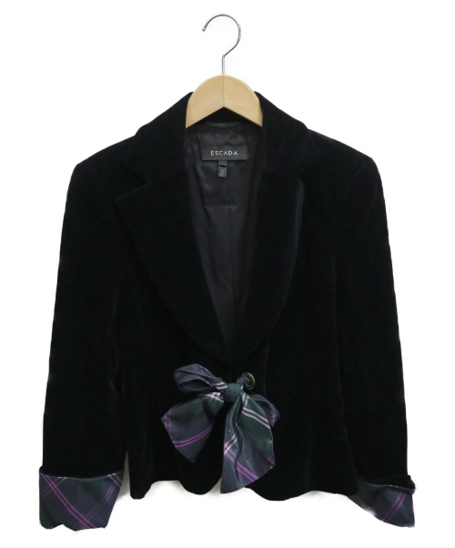 ESCADA（エスカーダ）ESCADA (エスカーダ) ベルベットリボンセットアップスーツ ブラック サイズ:38の古着・服飾アイテム