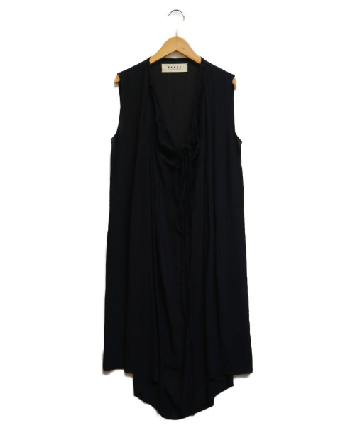 MARNI（マルニ）MARNI (マルニ) ギャザーデザインブラウスワンピース ブラック サイズ:40の古着・服飾アイテム