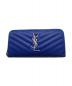 Yves Saint Laurent（イヴサンローラン）の古着「Vステッチラウンドファスナー長財布」｜ブルー