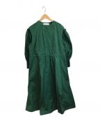 TOGA ARCHIVES（トーガアーカイブス）の古着「ボリューム袖ノーカラードレス」｜グリーン