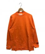 HERON PRESTON（ヘロンプレストン）の古着「モックネックロングスリーブTシャツ」｜オレンジ