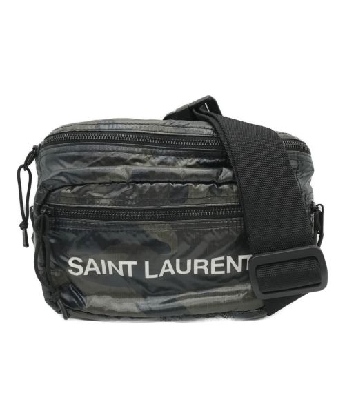 Saint Laurent Paris（サンローランパリ）Saint Laurent Paris (サンローランパリ) ウエストバッグ ブラック×グリーンの古着・服飾アイテム
