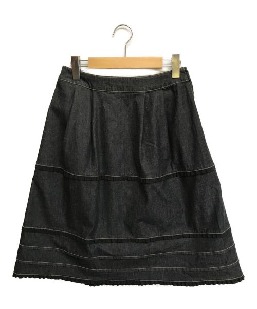 M'S GRACY（エムズグレイシー）M'S GRACY (エムズグレイシー) フリルペプラムスカート インディゴ サイズ:Lの古着・服飾アイテム