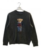 POLO RALPH LAURENポロ・ラルフローレン）の古着「NWT Cardigan Bear Sweater」｜グレー