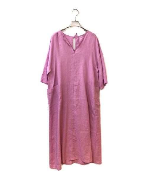 ticca（ティッカ）TICCA (ティッカ) リネンキーネックワンピース ピンク サイズ:Ｆの古着・服飾アイテム