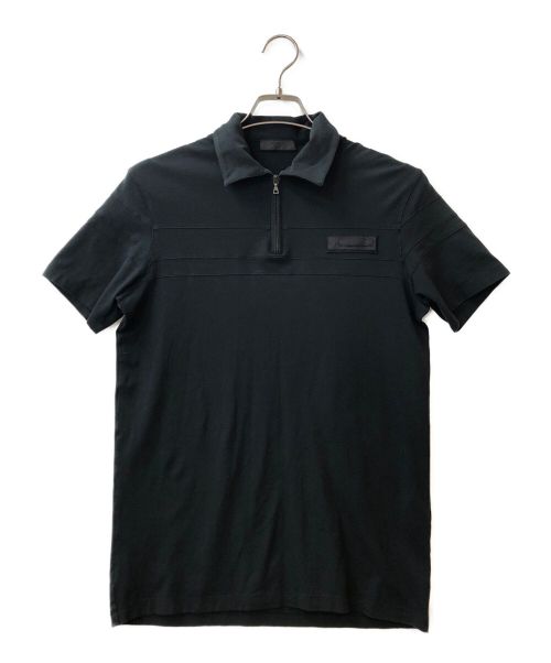 PRADA（プラダ）PRADA (プラダ) アウトタグジップポロシャツ ブラック サイズ:XSの古着・服飾アイテム