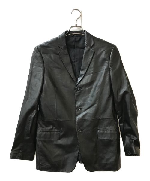 Calvin Klein（カルバンクライン）Calvin Klein (カルバンクライン) レザーテーラードジャケット ブラック サイズ:Mの古着・服飾アイテム