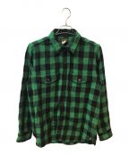 ATLAST & COアットラスト）の古着「バッファローチェックウールシャツ」｜グリーン×ブラック