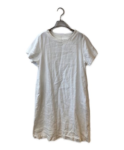 nest Robe（ネストローブ）nest robe (ネストローブ) リネンブラウスワンピース ホワイト サイズ:Fの古着・服飾アイテム