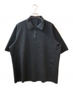 DESCENTE ALLTERRAINデザイント オルテライン）の古着「フュージョンニットポロシャツ」｜ブラック