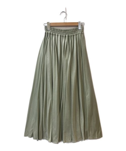 ebure（エブール）EBURE (エブール) ライトドレープ ウエストゴムギャザースカート グリーン サイズ:36 未使用品の古着・服飾アイテム