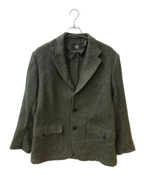 RRL（ダブルアールエル）RRL (ダブルアールエル) ヘリンボーンテーラードジャケット グリーン サイズ:Lの古着・服飾アイテム