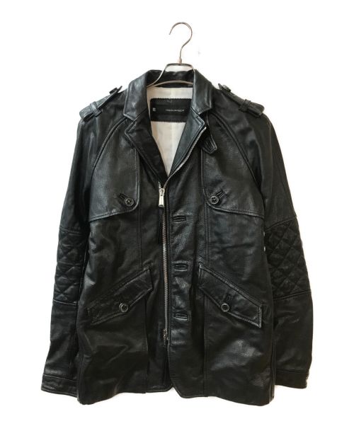 DSQUARED2（ディースクエアード）DSQUARED2 (ディースクエアード) レザーライダースジャケット ブラック サイズ:50の古着・服飾アイテム