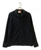 KITHキス）の古着「Embroidered Voile Long-Sleeve Thompson Camp Collar Shirt 'Black'」｜ブラック