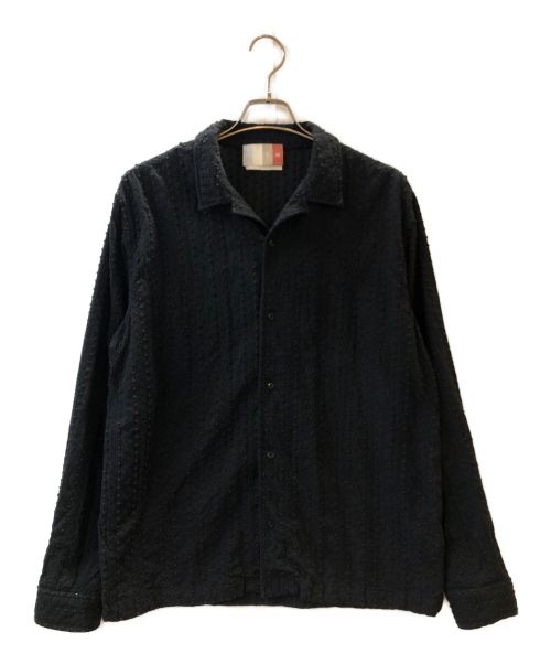 KITH（キス）KITH (キス) Embroidered Voile Long-Sleeve Thompson Camp Collar Shirt 'Black' ブラック サイズ:Lの古着・服飾アイテム